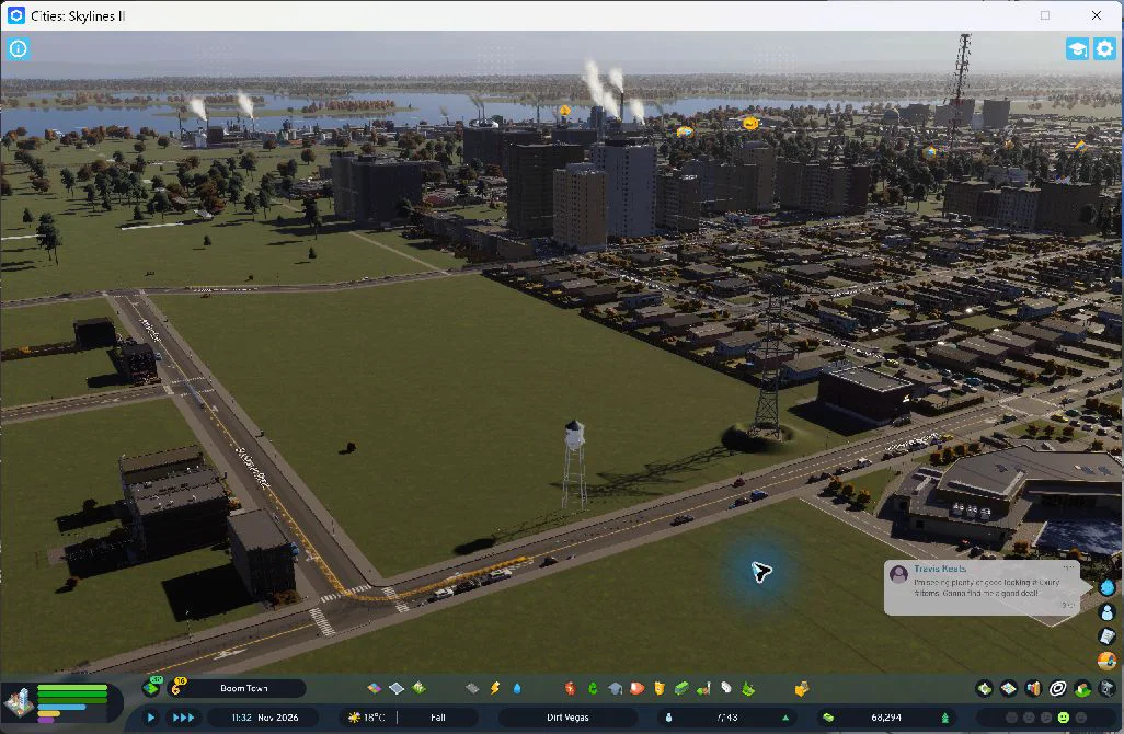 The modest campus water tower supplies headroom for further growth.