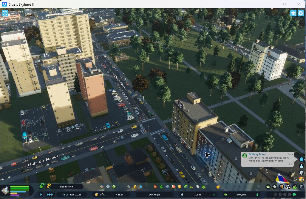 The retained traffic-light junction. The nearby housing and the greenway connection stayed in place.