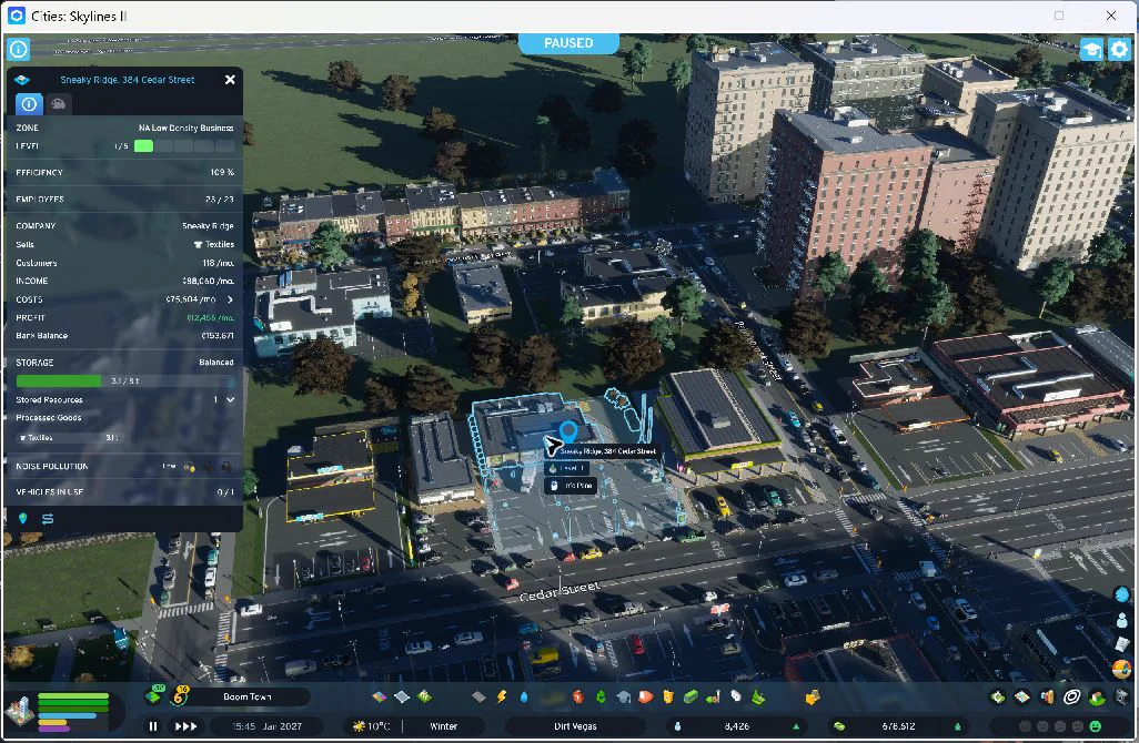 The same commercial lot rebuilt and operating with 23 staff.