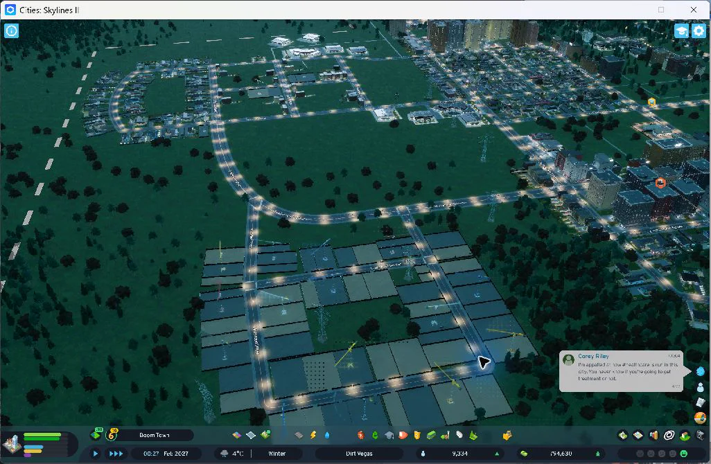 Construction begins in the second tile, beside the new connecting avenue.