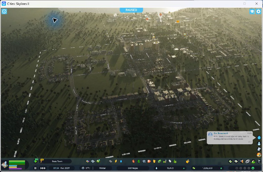 The expanded city at the final pause.