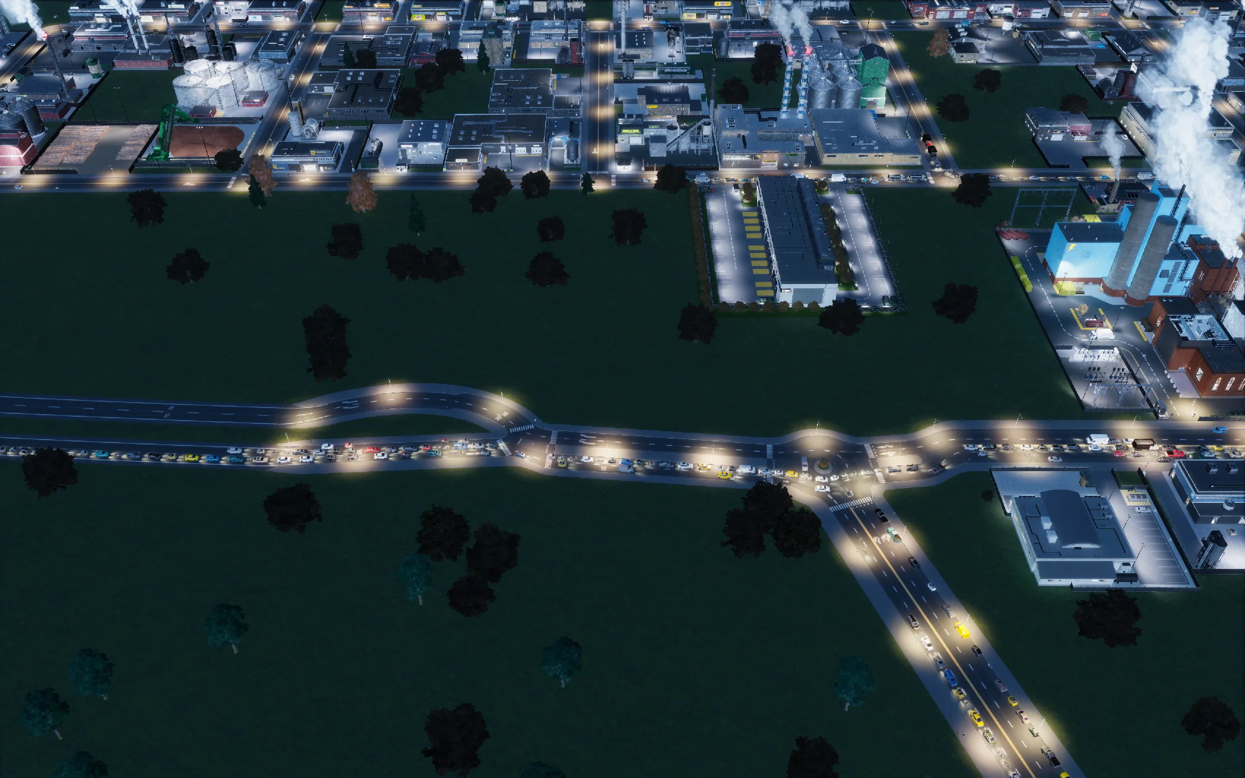 The first rebuilt entrance at night. Queues remained during this early settling period.