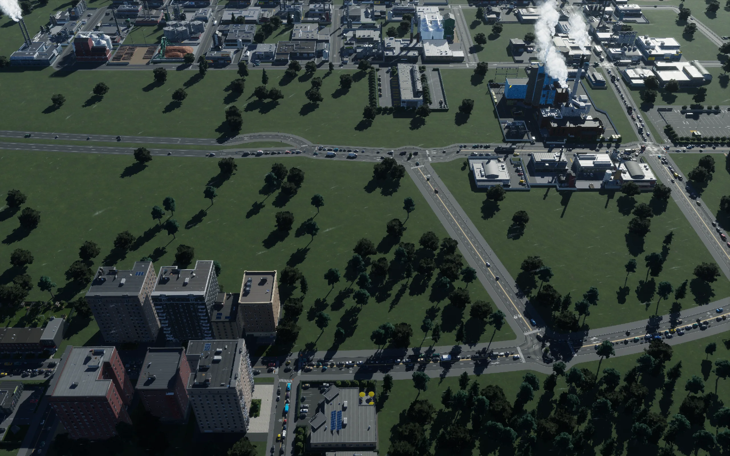 After the later morning check: the entrance is carrying traffic, while congestion remains on parts of the inner network.