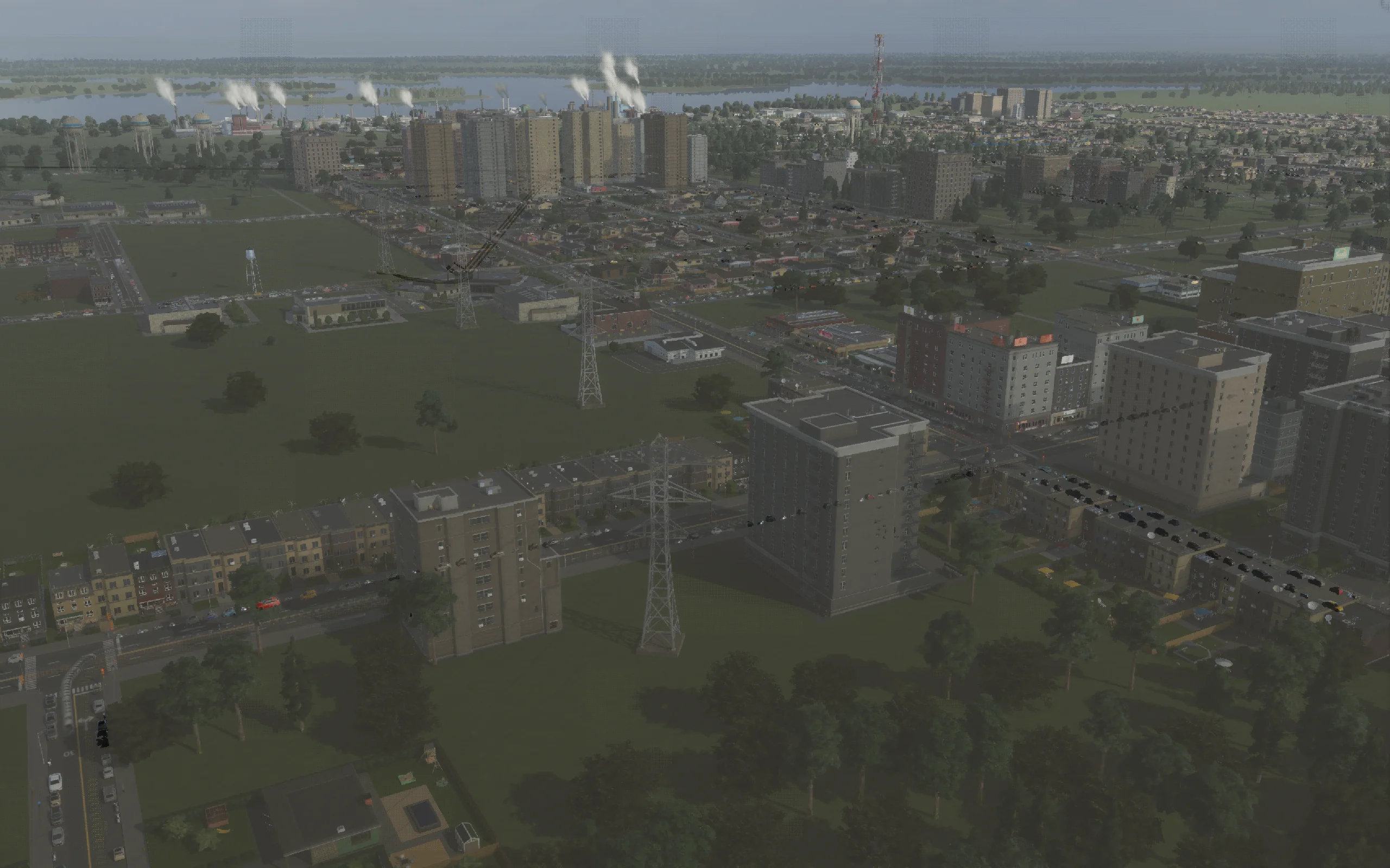 Apartment buildings growing on the newly zoned western frontage.